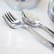 Stacked forks and spoons