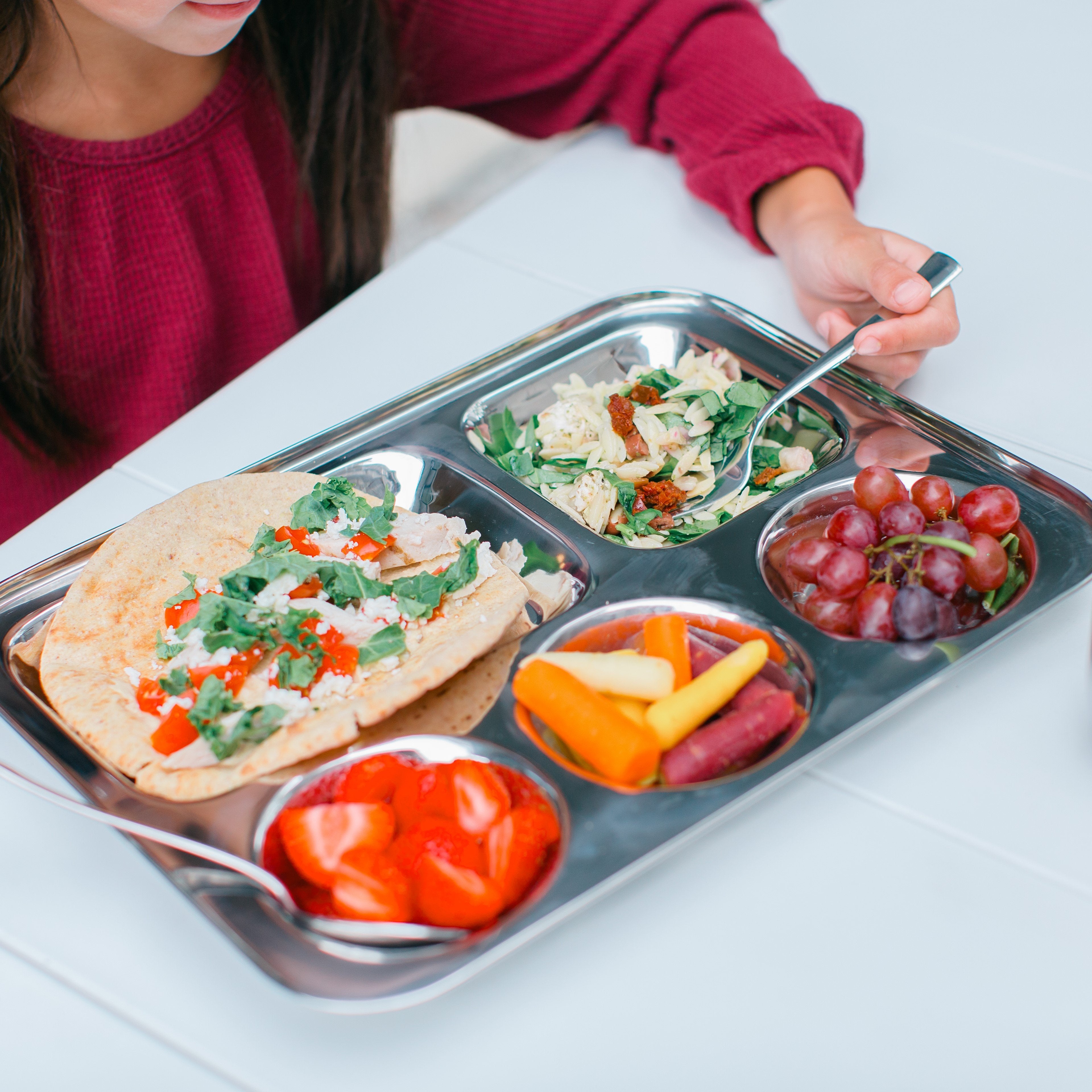 Stainless steel cafeteria tray