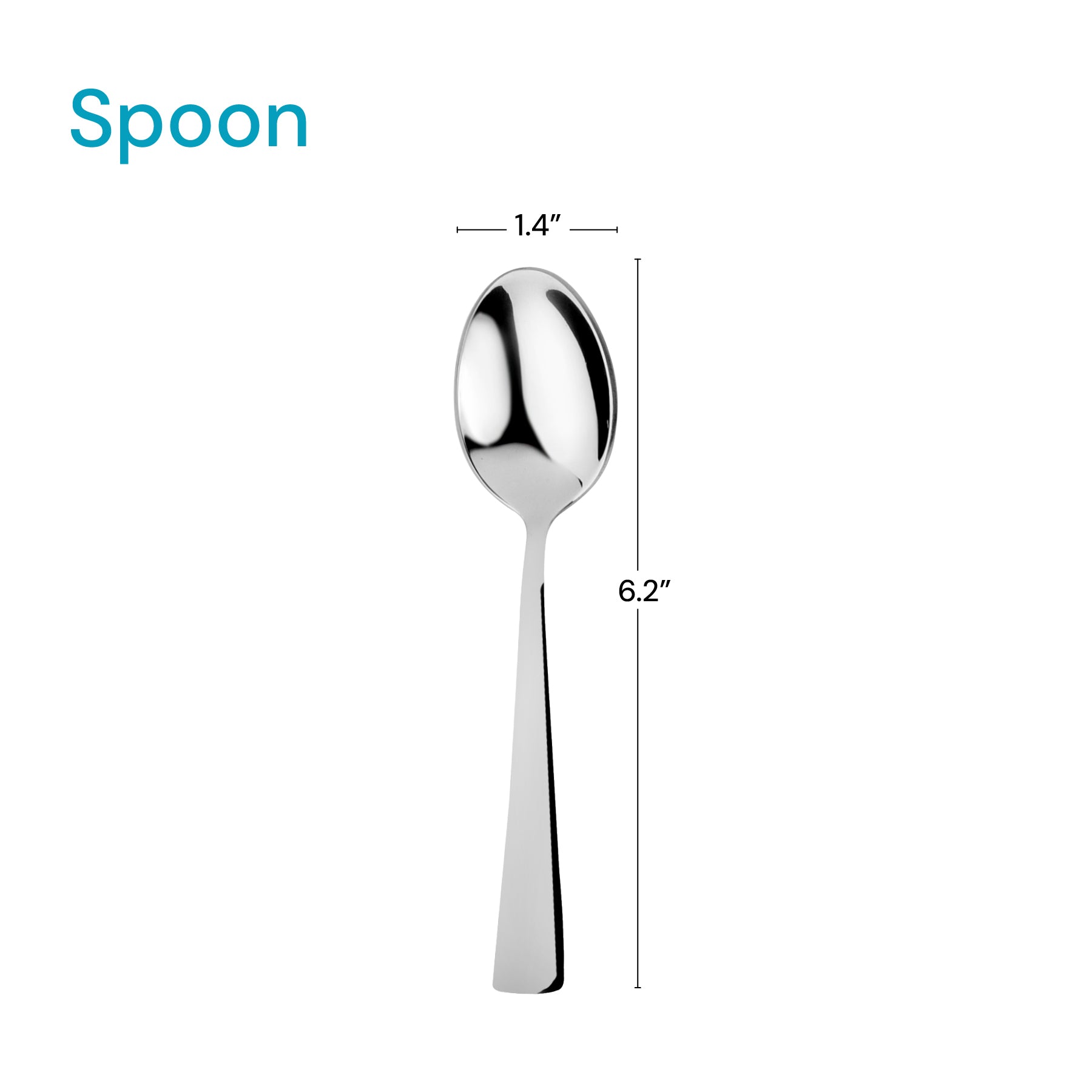 Stainless spoon 1.4" width and 6.2" length